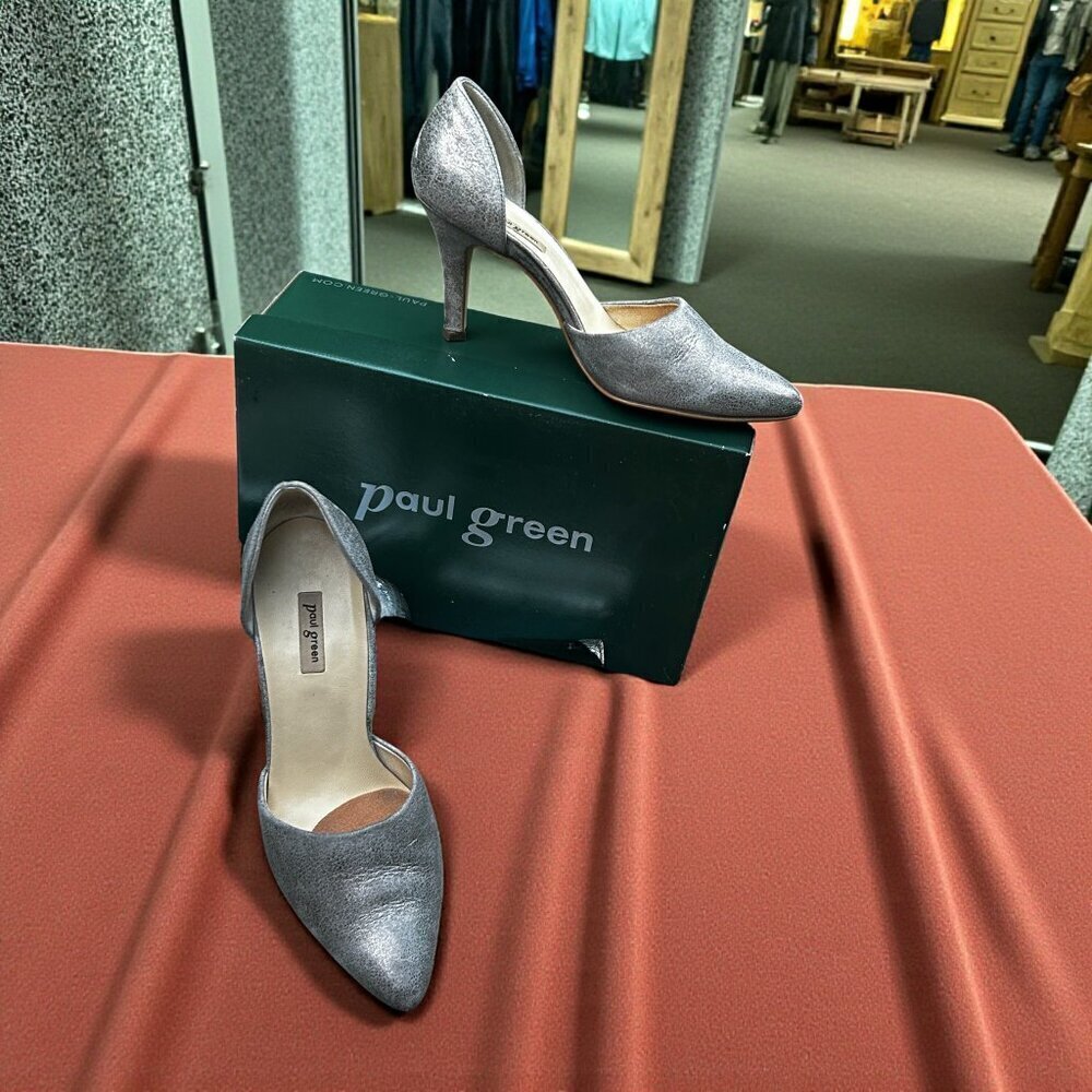 Paul Green The Day Maker Smoked Brush Char Heel D'orsay Pumps US 7